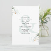 Invitation Élégant Mariage de Foliage & Gold Sea Glass (Debout devant)