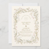 Invitation Élégant Mariage de fougère des bois (Devant)