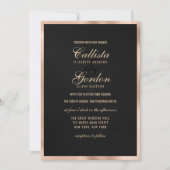 Invitation Élégant Mariage de frontière moderne Black Gold Me (Devant)