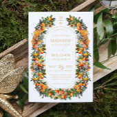 Invitation Élégant Mariage de fruits orange d'été