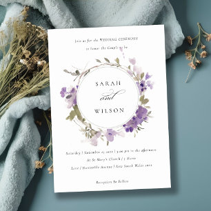 Invitation Élégant Mariage de germe de prairie rustique Lilac