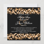 Invitation Élégant Mariage de Glam Gold Hollywood (Devant)