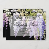 Invitation Élégant mariage de glycine couleur violet doux (Devant / Derrière)