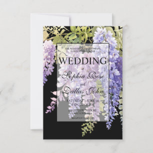Invitation Élégant mariage de glycine couleur violet doux