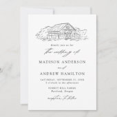 Invitation Élégant Mariage de grange rustique (Devant)