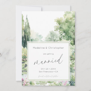 Invitation Élégant Mariage de jardin d'été Enregistrer la dat