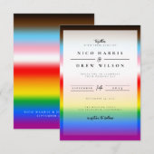 Invitation Élégant Mariage de la fierté de progrès LGBTQ+ (Devant / Derrière)