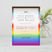Invitation Élégant Mariage de la fierté de progrès LGBTQ+ (Debout devant)