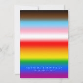 Invitation Élégant Mariage de la fierté de progrès LGBTQ+ (Dos)