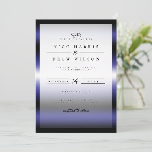 Invitation Élégant Mariage de la Fierté en cuir (Debout devant)