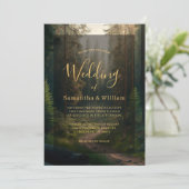 Invitation Élégant Mariage de la forêt de pins (Debout devant)