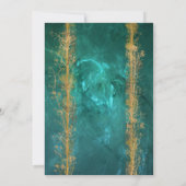 Invitation Élégant Mariage de la frontière botanique or (Dos)