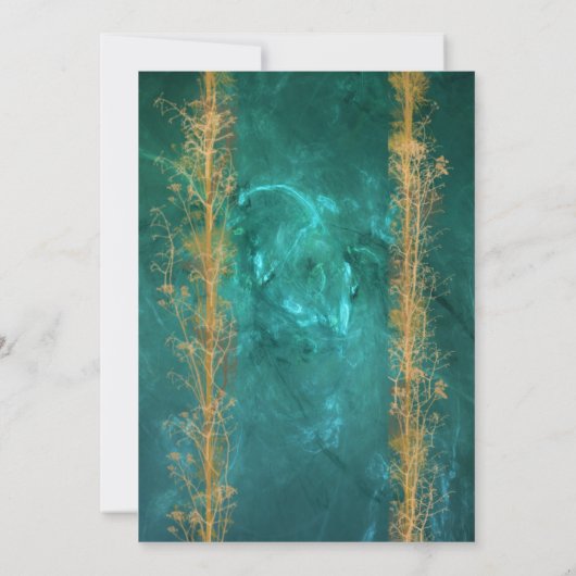 Invitation Élégant Mariage de la frontière botanique or (Dos)