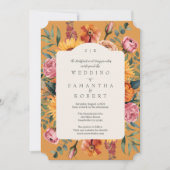 Invitation Elégant Mariage de la frontière jaune doré (Devant)