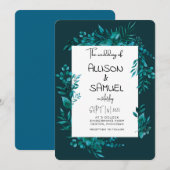 Invitation Elégant Mariage de la frontière verte (Devant / Derrière)