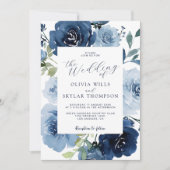 Invitation Elégant Mariage de la marine bleu clair (Devant)