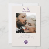 Invitation Élégant Mariage de lavande royale violette crème s (Dos)