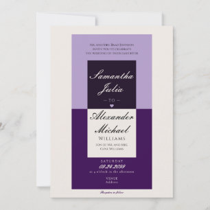 Invitation Élégant Mariage de lavande royale violette crème s