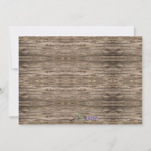 Invitation Élégant mariage de lavande rustique (Dos)