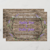 Invitation Élégant mariage de lavande rustique (Devant / Derrière)