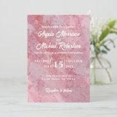 Invitation Élégant Mariage de luxe romantique en marbre rose (Debout devant)
