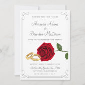 Invitation Elégant Mariage de luxe Roses rouges (Devant)