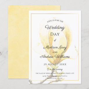 Invitation Élégant Mariage de Magnolia Jaune