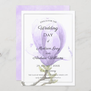 Invitation Élégant Mariage de Magnolia Violet