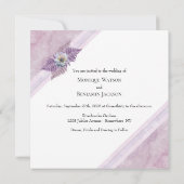 Invitation Élégant Mariage de marbre fleuri de foune (Dos)