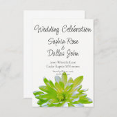 Invitation Élégant mariage de marguerite à fleurs vert clair  (Devant / Derrière)