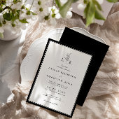 Invitation Élégant Mariage de monogramme à feuille classique