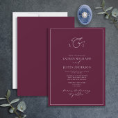 Invitation Élégant Mariage de monogramme de calligraphie bour