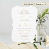 Invitation Élégant Mariage de Monogramme de Champagne Formel