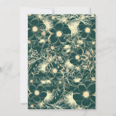 Invitation Élégant Mariage de monogramme d'émeraude d'or (Dos)