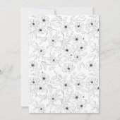 Invitation Élégant Mariage de monogramme floral noir et blanc (Dos)