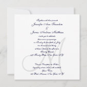 Invitation Élégant Mariage de monogramme gris bleu marine (Dos)