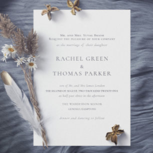 Invitation Élégant Mariage de monogramme noir et blanc