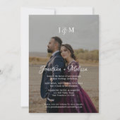 Invitation Élégant Mariage de monogramme transparent (Devant)