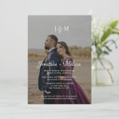 Invitation Élégant Mariage de monogramme transparent (Debout devant)