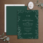 Invitation Élégant Mariage de monogramme vert Emeraude feuill<br><div class="desc">Dites "Je fais" à votre faire-part de mariage de rêve parfait! Voici le faire-part de mariage de monogramme de feuilles minimal Emerald Green - une exclusivité en ligne et l'un de nos modèles les plus précieux. Ce concept moderne à l'élégance classique ne manquera pas de faire une déclaration que vos...</div>