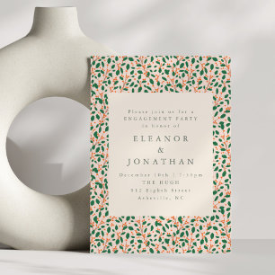 Invitation Élégant mariage de Noël de fiançailles de fête de 