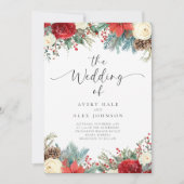 Invitation Élégant Mariage de Noël d'hiver (Devant)