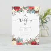 Invitation Élégant Mariage de Noël d'hiver (Debout devant)