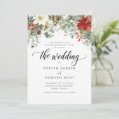 Invitation Elégant Mariage de Noël d'hiver (Debout devant)