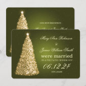 Invitation Élégant mariage de Noël Elopement Gold Green (Devant / Derrière)
