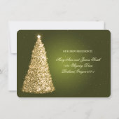 Invitation Élégant mariage de Noël Elopement Gold Green (Dos)