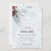 Invitation Élégant Mariage de Noël - Parti Rouge et Vert (Devant)