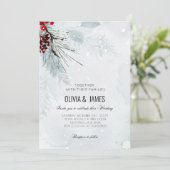 Invitation Élégant Mariage de Noël - Parti Rouge et Vert (Debout devant)