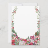 Invitation Élégant Mariage de Noël Rouge Blanc Floral (Dos)