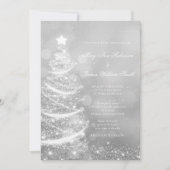 Invitation Élégant Mariage de Noël Silver Glam (Devant)